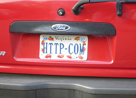 Interweb licence plates