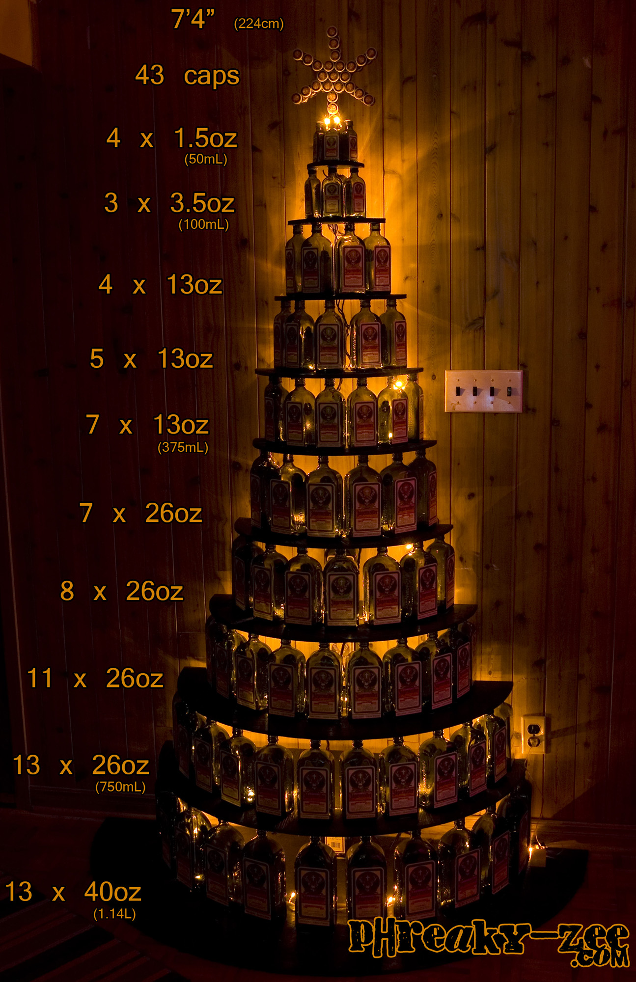 This is the tree that I built in 2009/2010.
It took a lot of dedication...and drinking!
www.PhreakyZee.com