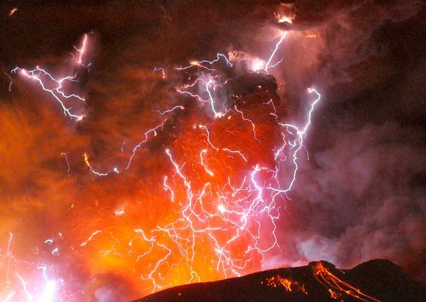 Volcano Lightning Electrifies Japan Eruption