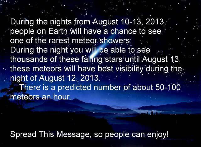 best time to see it is this evening, 50-100 per hour