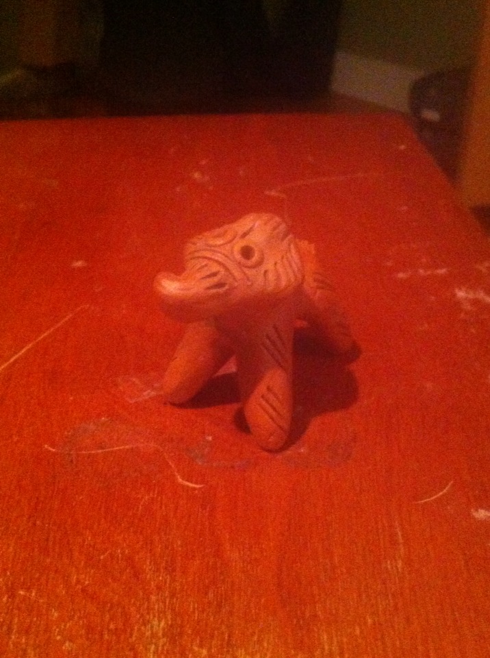 an elephant carving