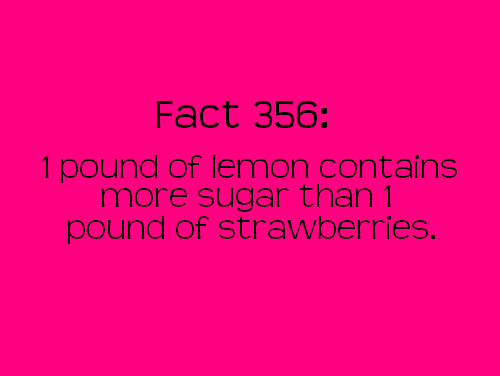 point - Fact 356 1 pound of lemon contains more sugar than 1 pound of strawberries.