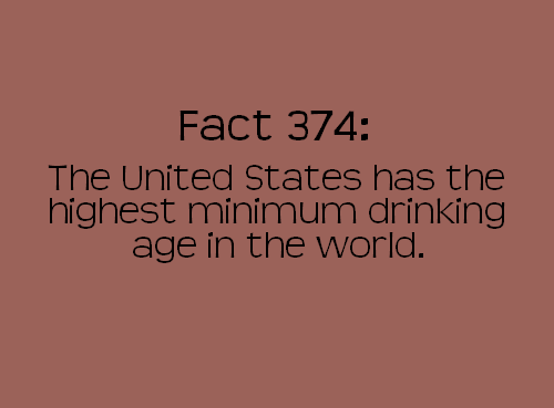angle - Fact 374 The United States has the highest minimum drinking age in the world.