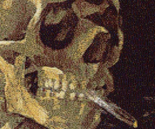 skull made from cigarette packs