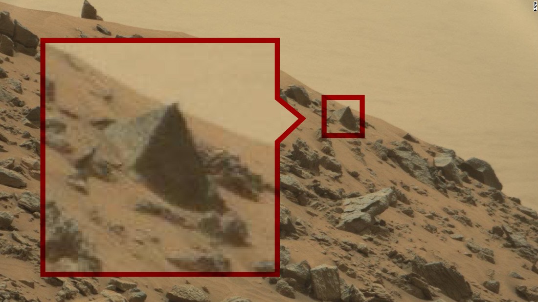 The tip of what appears to be a pyramid on Mars, is supposedly about the size of a small car. Obviously we don't know how much of it is buried though.