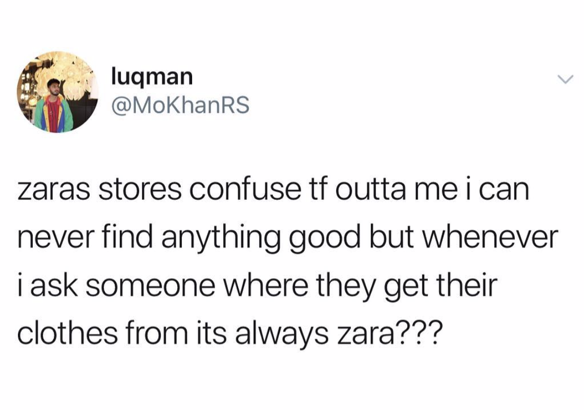 boyfriend never post about me - luqman luqman zaras stores confuse tf outta me i can never find anything good but whenever i ask someone where they get their clothes from its always zara???