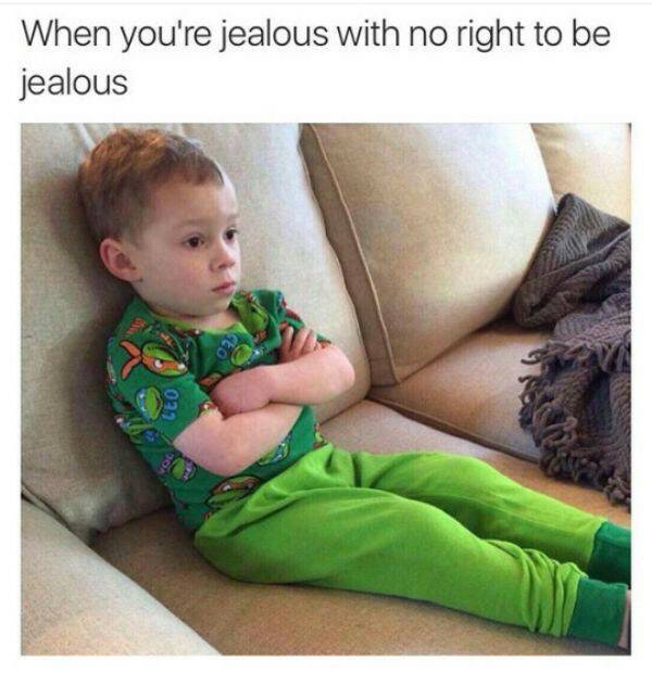 relationship meme - jealous meme - When you're jealous with no right to be jealous Leo