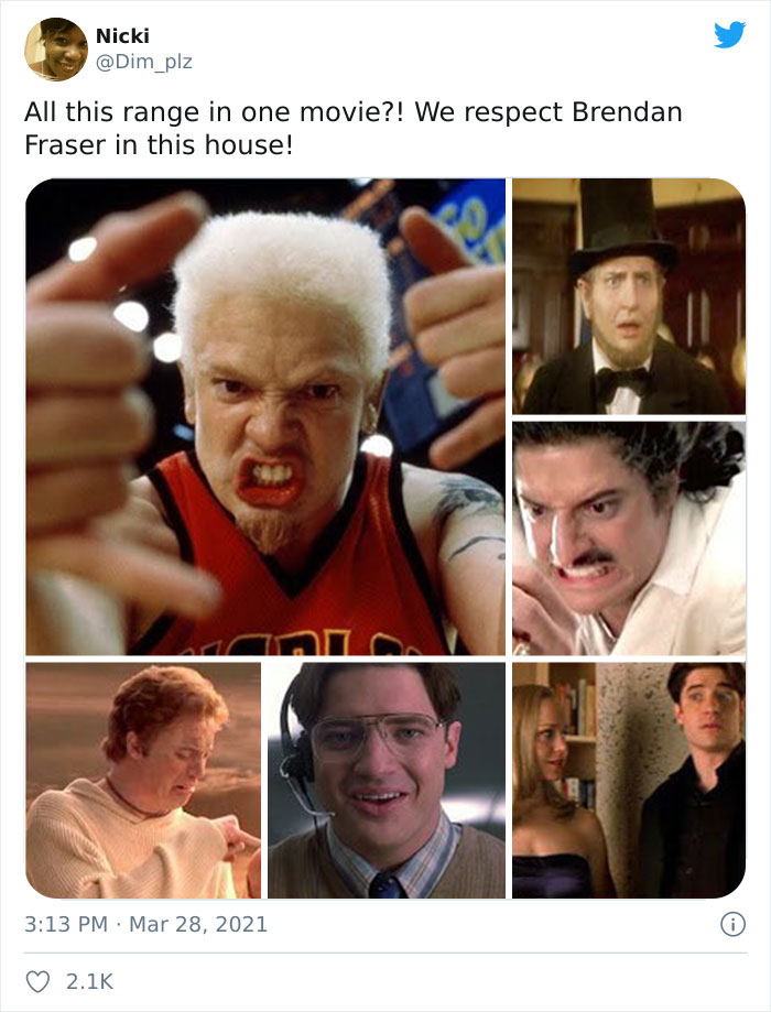 brendan fraser meme - Nicki All this range in one movie?! We respect Brendan Fraser in this house!