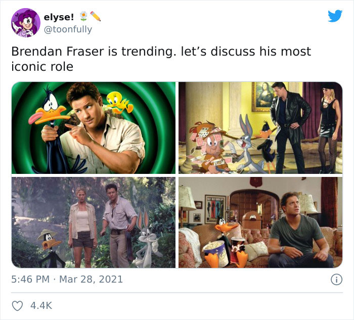 conversation - elyse! Brendan Fraser is trending. let's discuss his most iconic role
