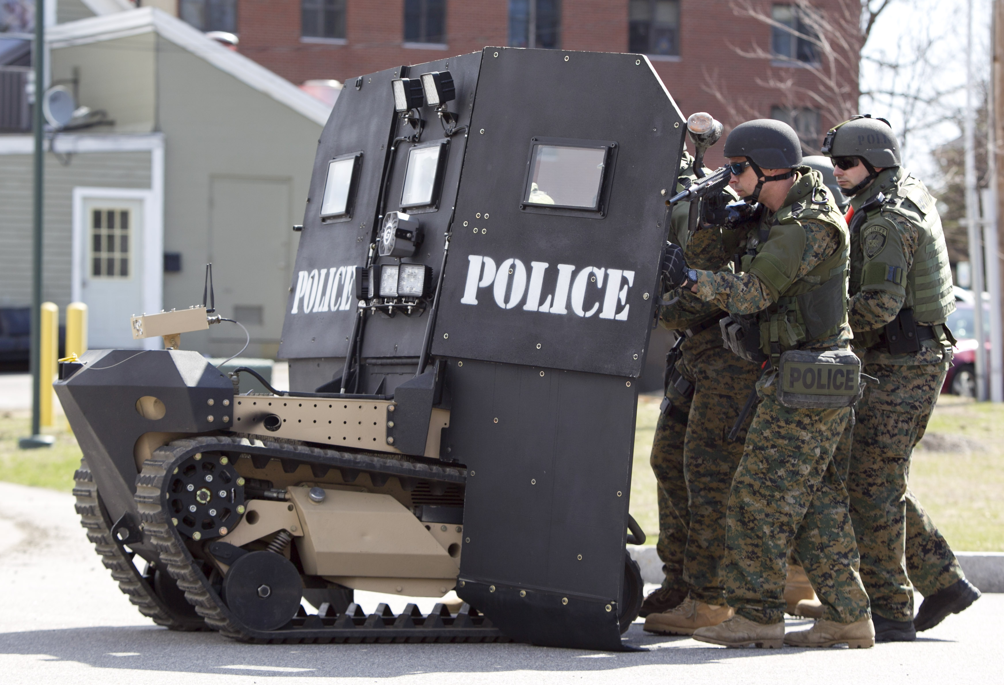 Police militarization. The police are becoming a military with tanks and all. To protect and serve?