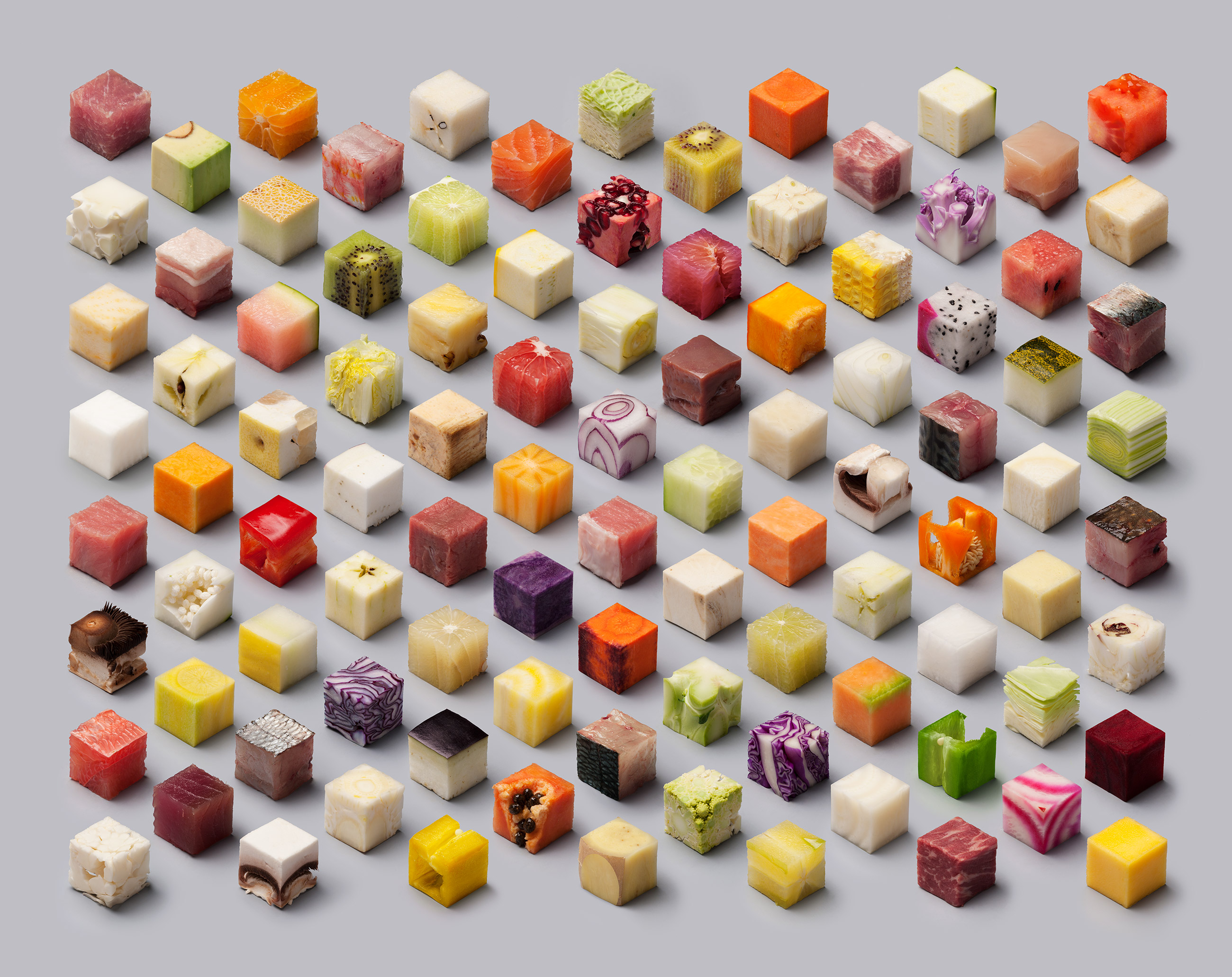 perfect cubes of food
