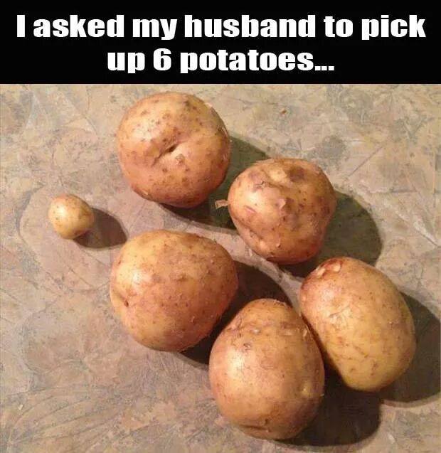 australia - Tasked my husband to pick up 6 potatoes...