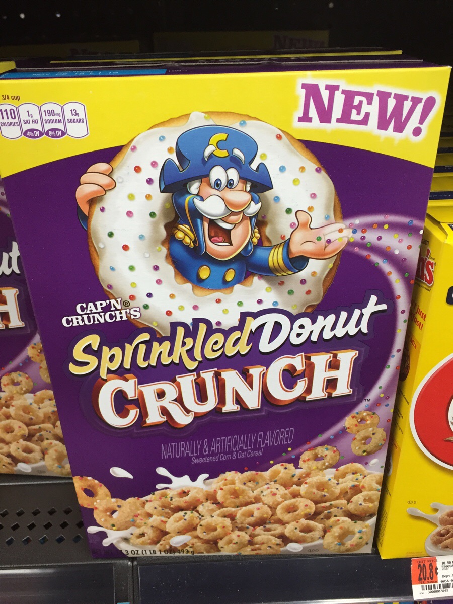 cap n crunch marshmallow - 314 cup New! In 11 190 m Sodium Sugars Calories | Sat Fat 40% Dn 8A%Dn Cap'N Crunch'S just ust Sprinkled Donut Crunch Naturally & Artificially Flavored Sweetened Com & Dat Cereal 3 Oz 1 Lb 1 Oz 493 Set Mindore