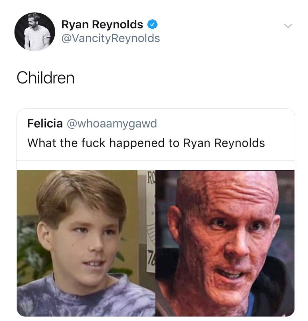 child vs adult - Ryan Reynolds Children Felicia What the fuck happened to Ryan Reynolds