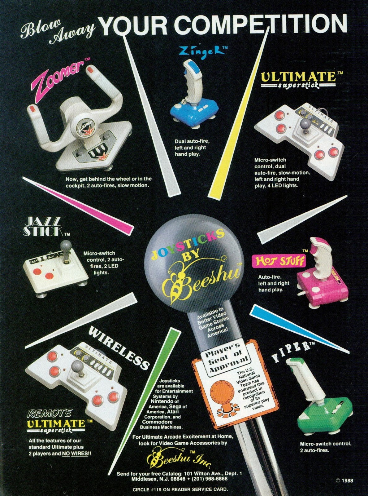 vintage gaming ads - Blow way Your Competition Zing Ultimate Norget behind the wholar in the Sm Hot Stuff anandri Wireless Pi Di Prenote Ultimate Stand Units 2 players and No Wres Bewehr Grcle Her Readin Service Care