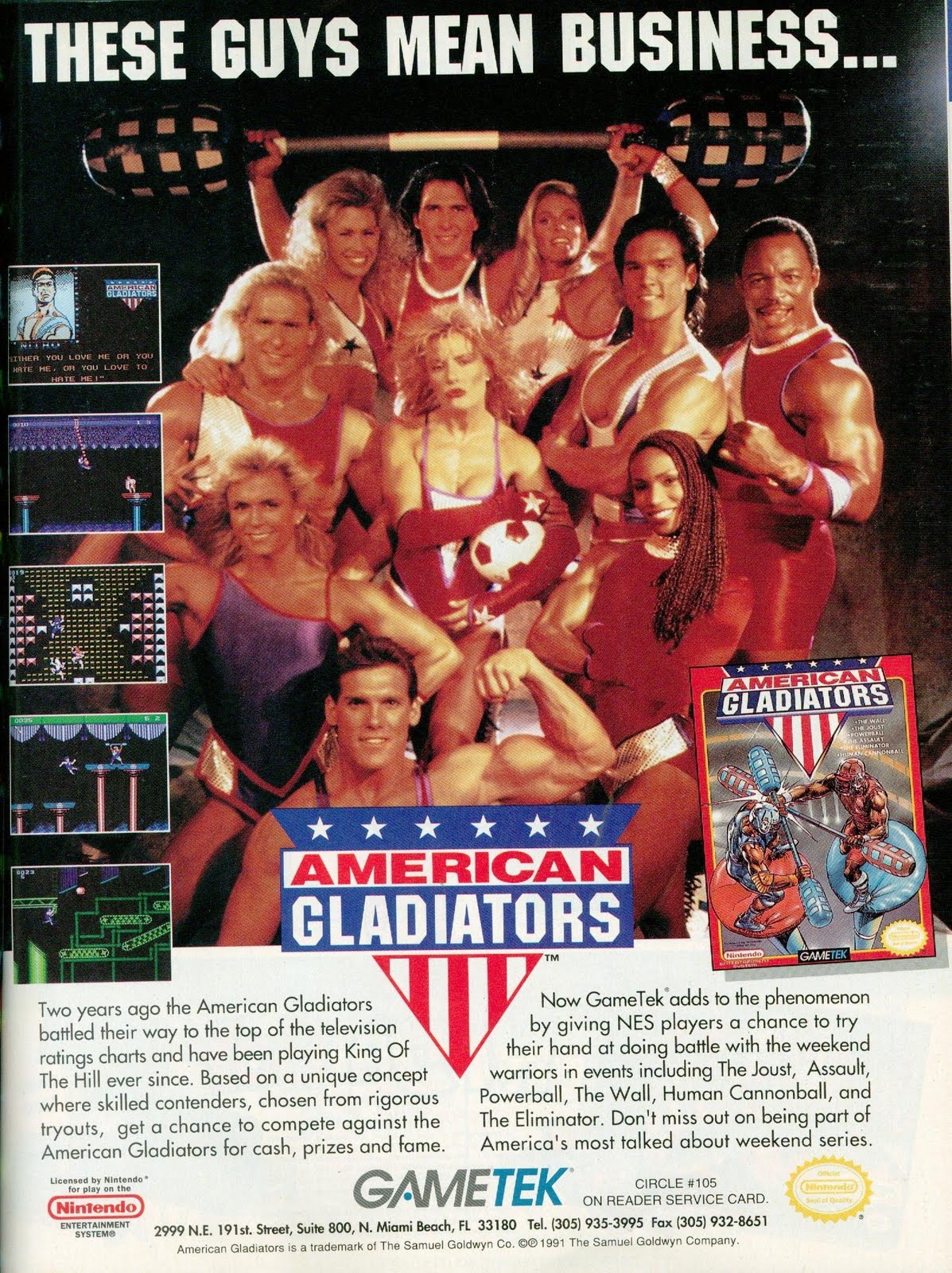 american gladiators gametek - These Guys Mean Business... Cladiators American Gladiators Two years ago the American Gladors bated their way to the top of the television rings charts and have been playing King of The Hill ever since Based on a que concept 