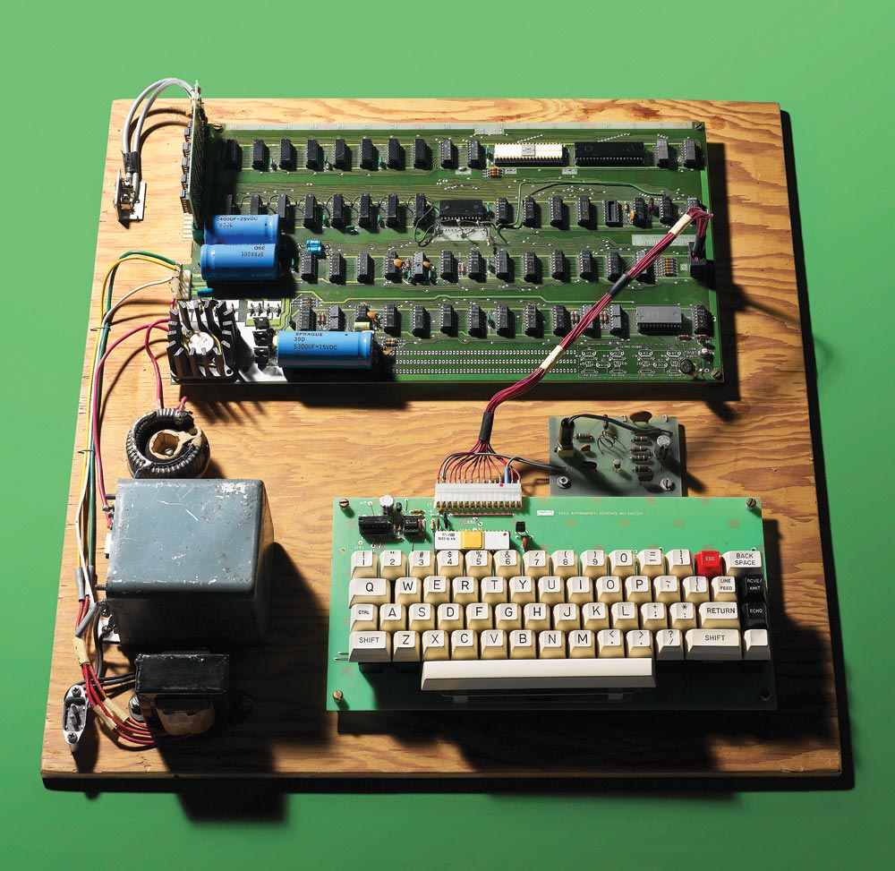Apple 1, 1975. Steve Wozniak built a new 8-bit microprocessor called the MOS 6502. Wozniak and his high school friend Steve Jobs, sold pre-assempled boards which they dubbed the Apple 1.