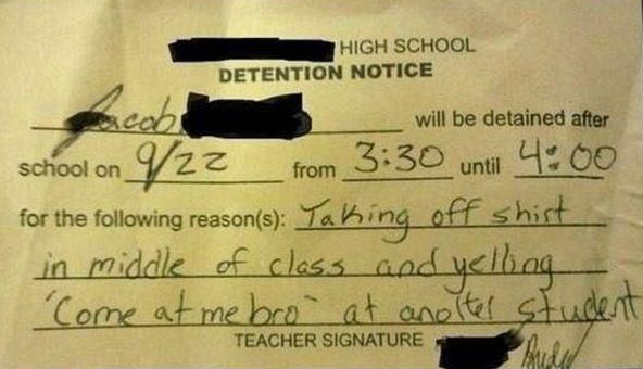 10 Best Reasons To Get Detention EVER