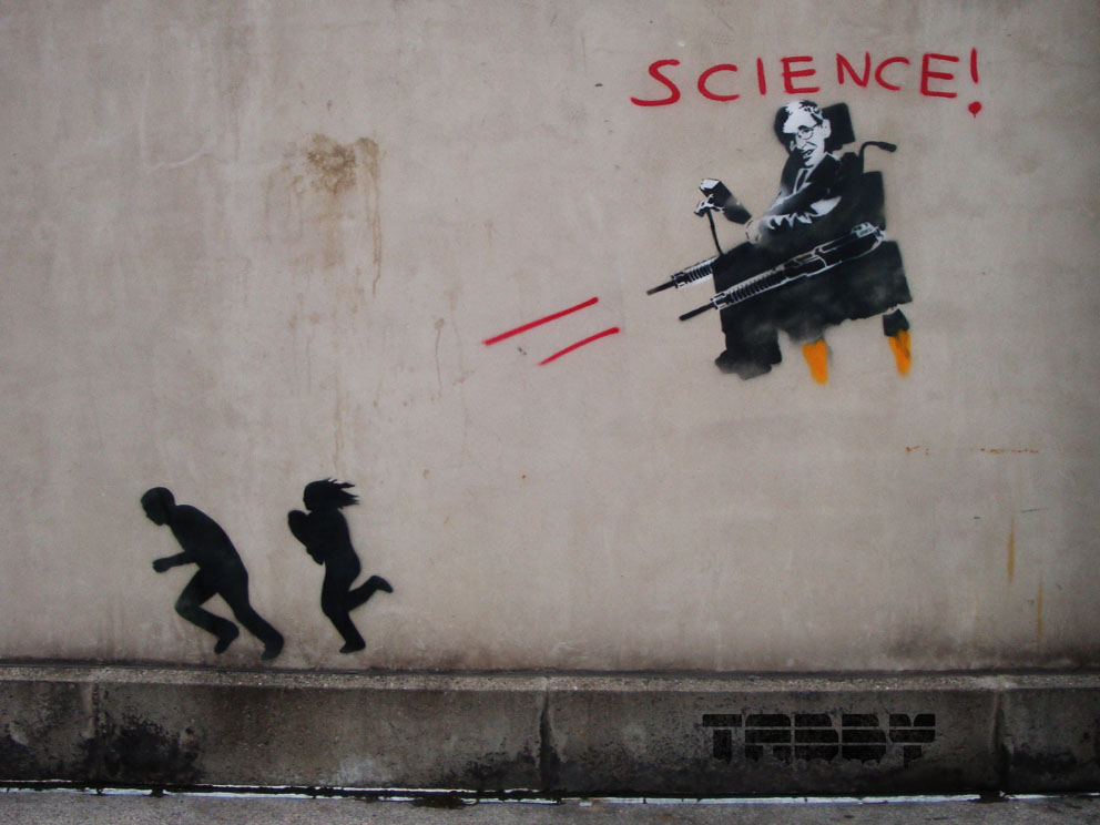 stephen hawking street art - Science! Teben