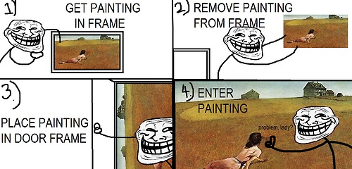 museum of modern art - Get Painting In Frame 2. Remove Painting From Frame 4 Enter Painting Place Painting In Door Frame problem, lady