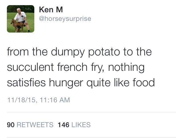 sprayed a spider with axe - Ken M from the dumpy potato to the succulent french fry, nothing satisfies hunger quite food 111815, 90 146