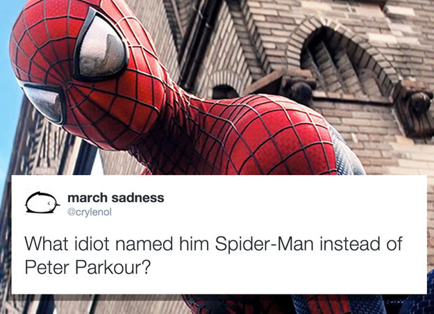 amazing spider man 2 suit - march sadness What idiot named him SpiderMan instead of Peter Parkour? Rului