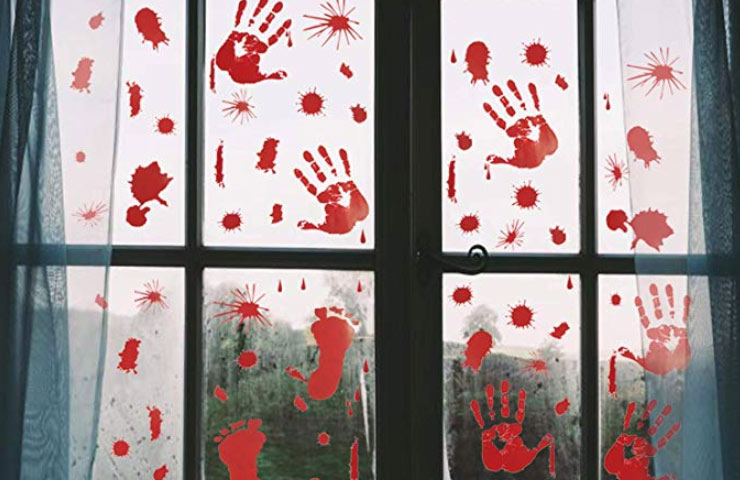 Spice up your decorations by adding a bit of bloody hand and footprints to your windows with these Bloody Handprint and Splatter Decals - $9.99 Get it <a href="https://amzn.to/2ICwRqC" target="_blank" rel="nofollow"><font color="red"><b>HERE</font></b></a>.