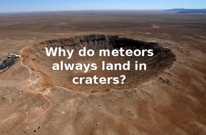 Flat Earth Theory meme that shows a crater with the text 'why do meteors always land in craters'