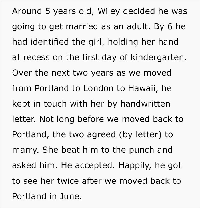 essay on life without internet - Around 5 years old, Wiley decided he was going to get married as an adult. By 6 he had identified the girl, holding her hand at recess on the first day of kindergarten. Over the next two years as we moved from Portland to 