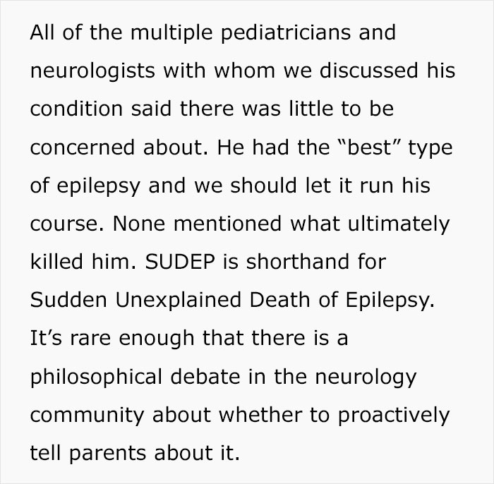 Emily Kinney - All of the multiple pediatricians and neurologists with whom we discussed his condition said there was little to be concerned about. He had the "best" type of epilepsy and we should let it run his course. None mentioned what ultimately kill