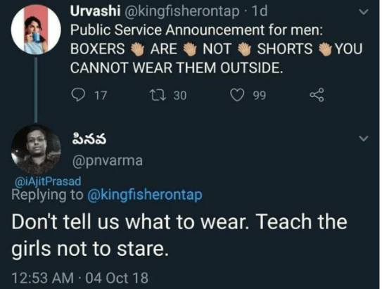 people getting owned - lyrics - Urvashi . 1d Public Service Announcement for men Boxers Are Not Shorts Cannot Wear Them Outside. 9 17 12 30 99 You Don't tell us what to wear. Teach the girls not to stare. 04 Oct 18
