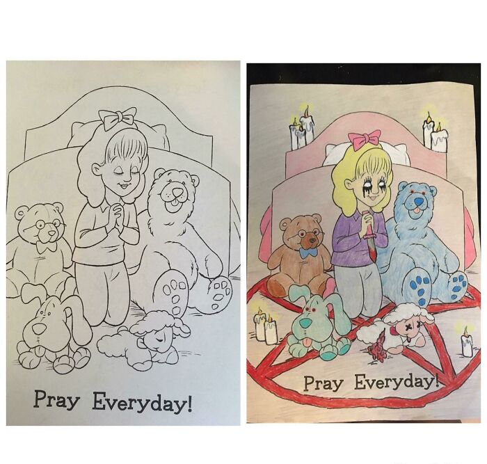 adults making childrens coloring books hilariously twisted - cartoon - Pray Everyday! Pray Everyday!