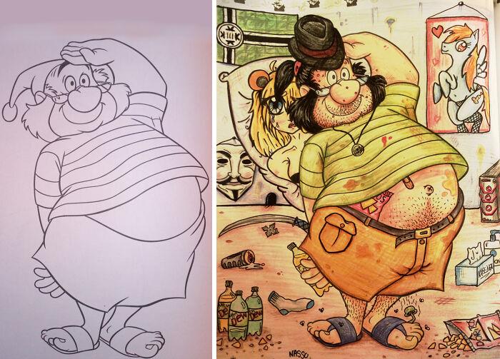 adults making childrens coloring books hilariously twisted - cartoon