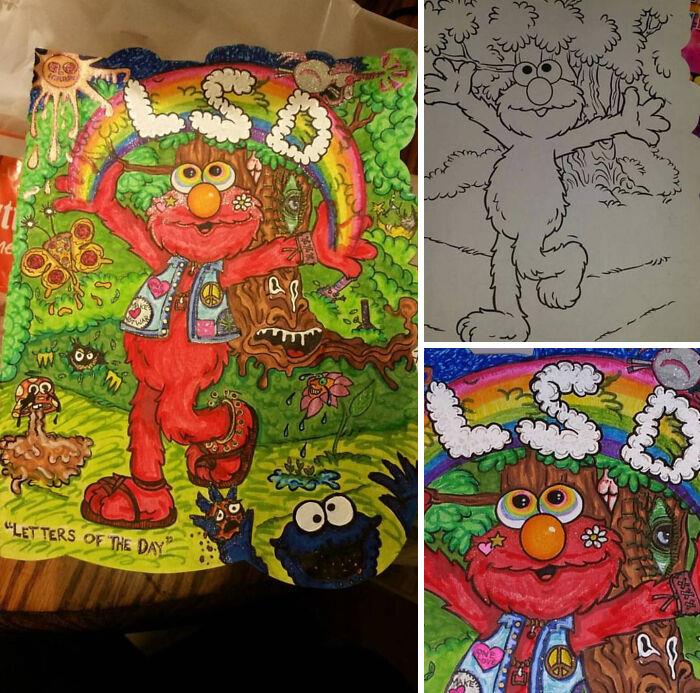 adults making childrens coloring books hilariously twisted - lsd elmo - 16 "Letters Of The Day 2328