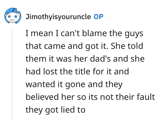 toxic girlfriend - Cat - Jimothyisyouruncle Op I mean I can't blame the guys that came and got it. She told them it was her dad's and she had lost the title for it and wanted it gone and they believed her so its not their fault they got lied to