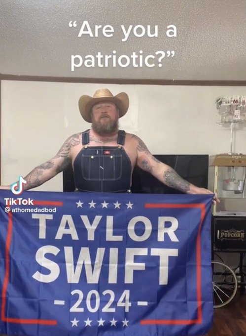 wtf tiktok screenshots - Voting - J Tik Tok "Are you a patriotic?" Taylor Swift 2024 Chrono Popcorn