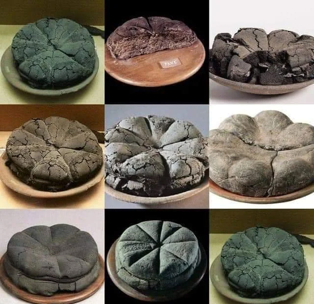 Carbonized loaves of bread from Pompeii and Herculaneum!
