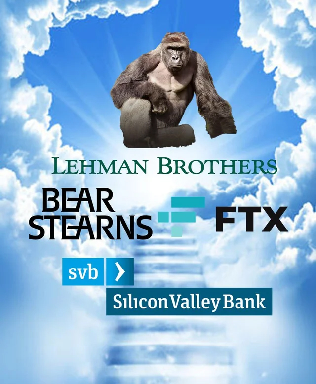 bank collapse memes - silicon valley bank - Lehman Brothers Bear Stearns Ftx svb Silicon Valley Bank