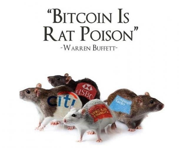 bank collapse memes - "Bitcoin Is Rat Poison" Warren Buffett Cit Hsbo Wells Argo Goldman Sachs