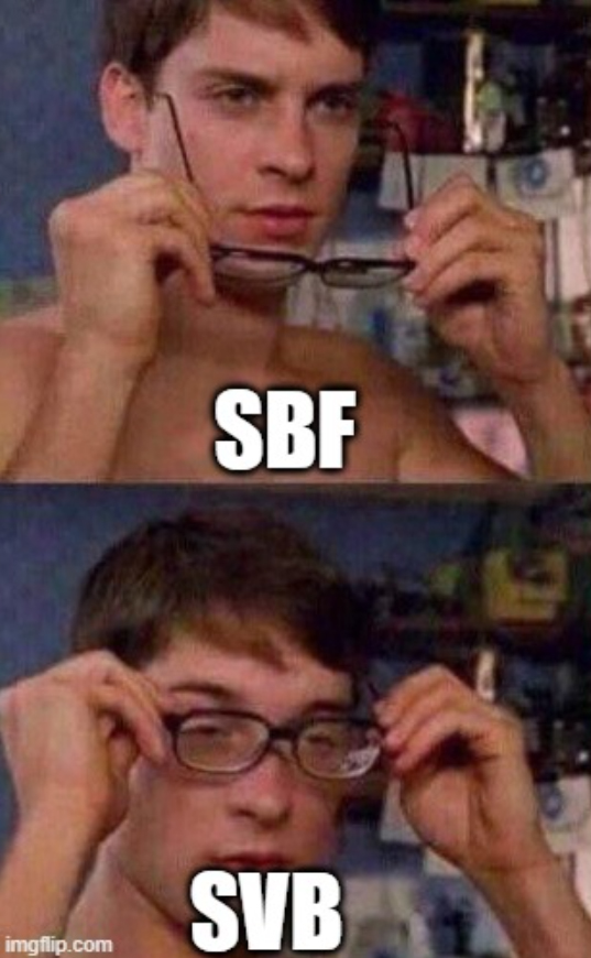bank collapse memes - glasses - imgflip.com Sbf Svb