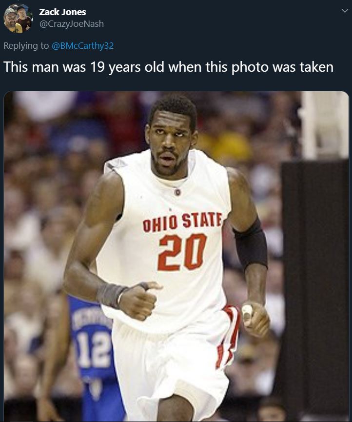 pics that prove people don't age like they used to - ohio state basketball - Zack Jones This man was 19 years old when this photo was taken 12 Ohio State 20
