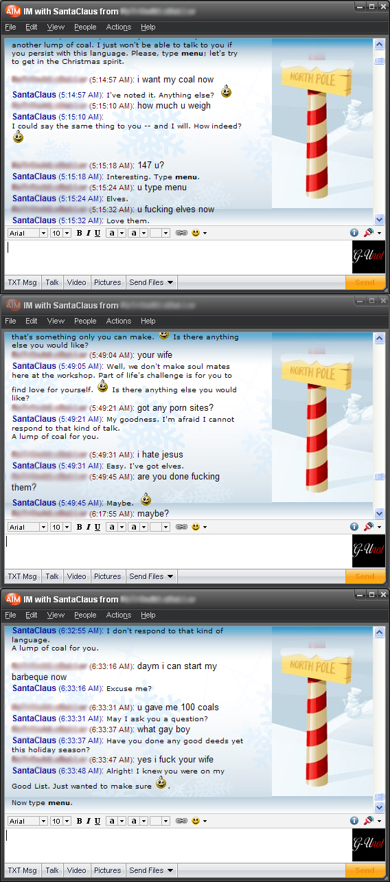 Funny Conversation with Santa Claus on AIM