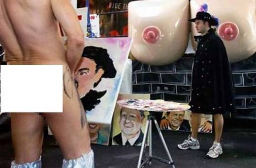 Painter Paints People with Penis