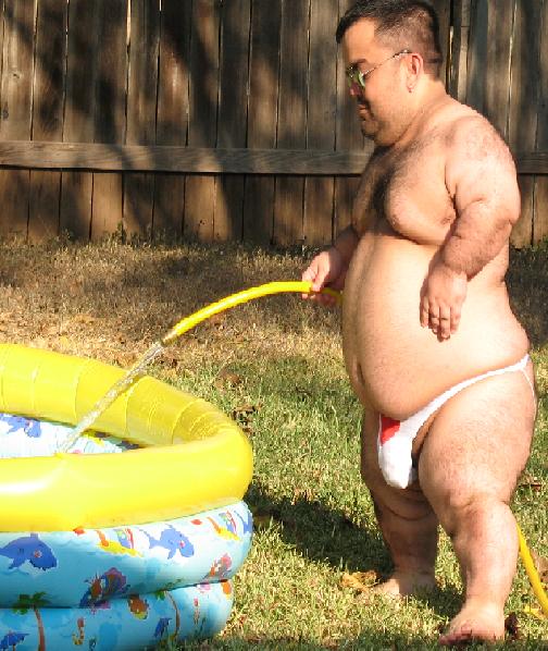 He can afford a blow up pool!!