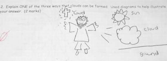 funny test answers - strate 2 Explain One of the three ways the clouds can be formed Used diagrams to help your answer 2 marks Cloud grand