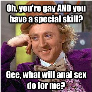 If you like an actor, AND he is gay, therefore you should appreciate homosexuality. ~makes sense.