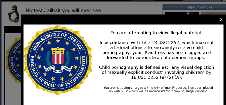 Notice from the Federal Bureau of Investigation