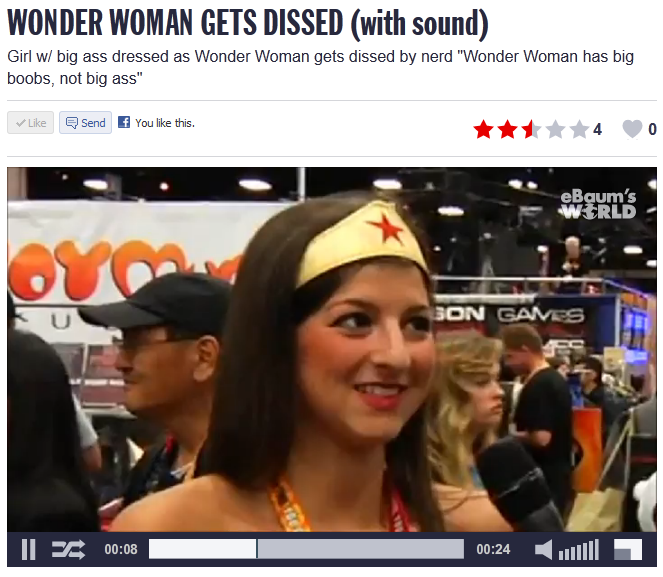 WONDER WOMAN GETS DISSED- user comments