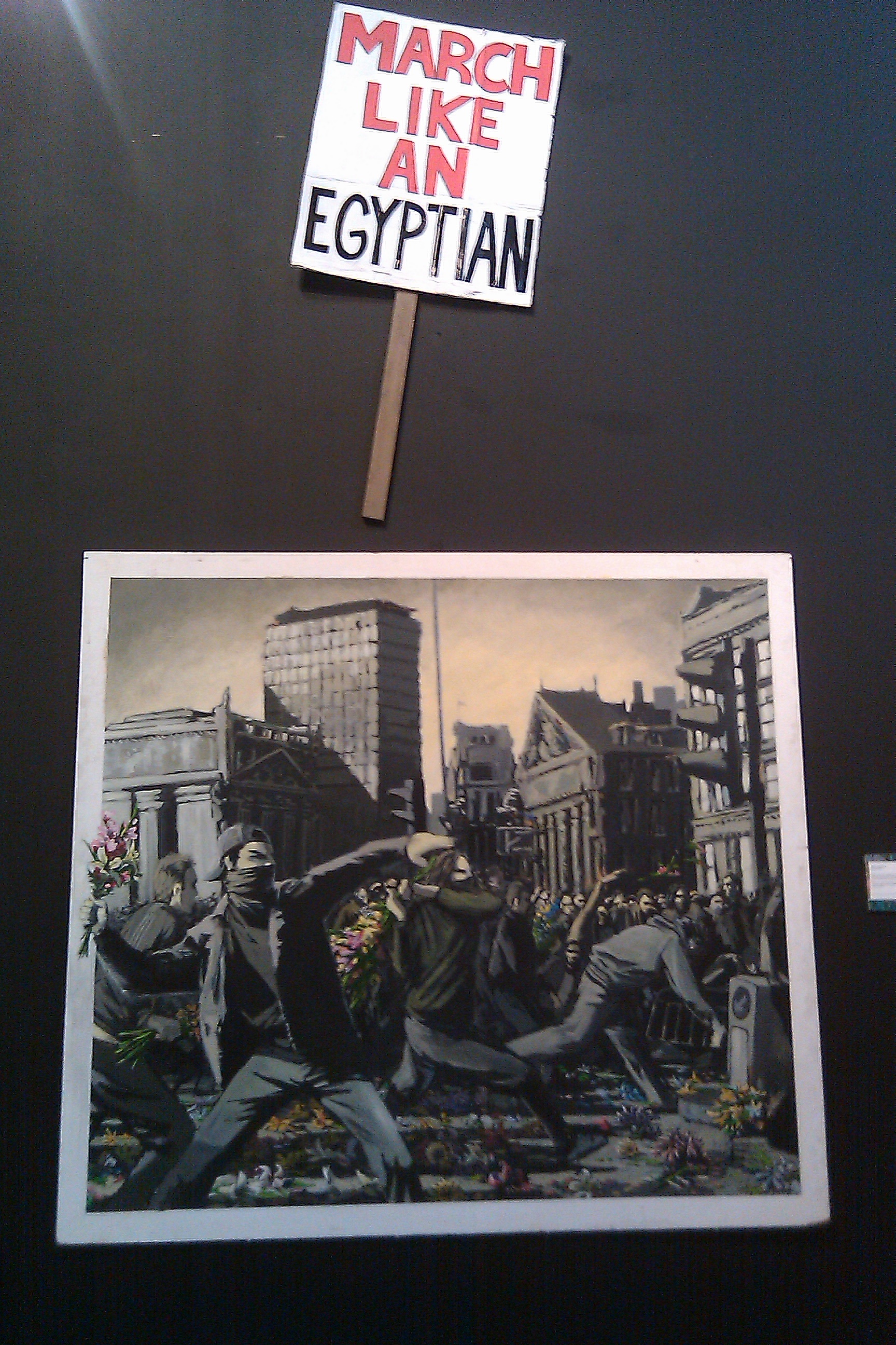 banksy riot painting moca - March Egyptian