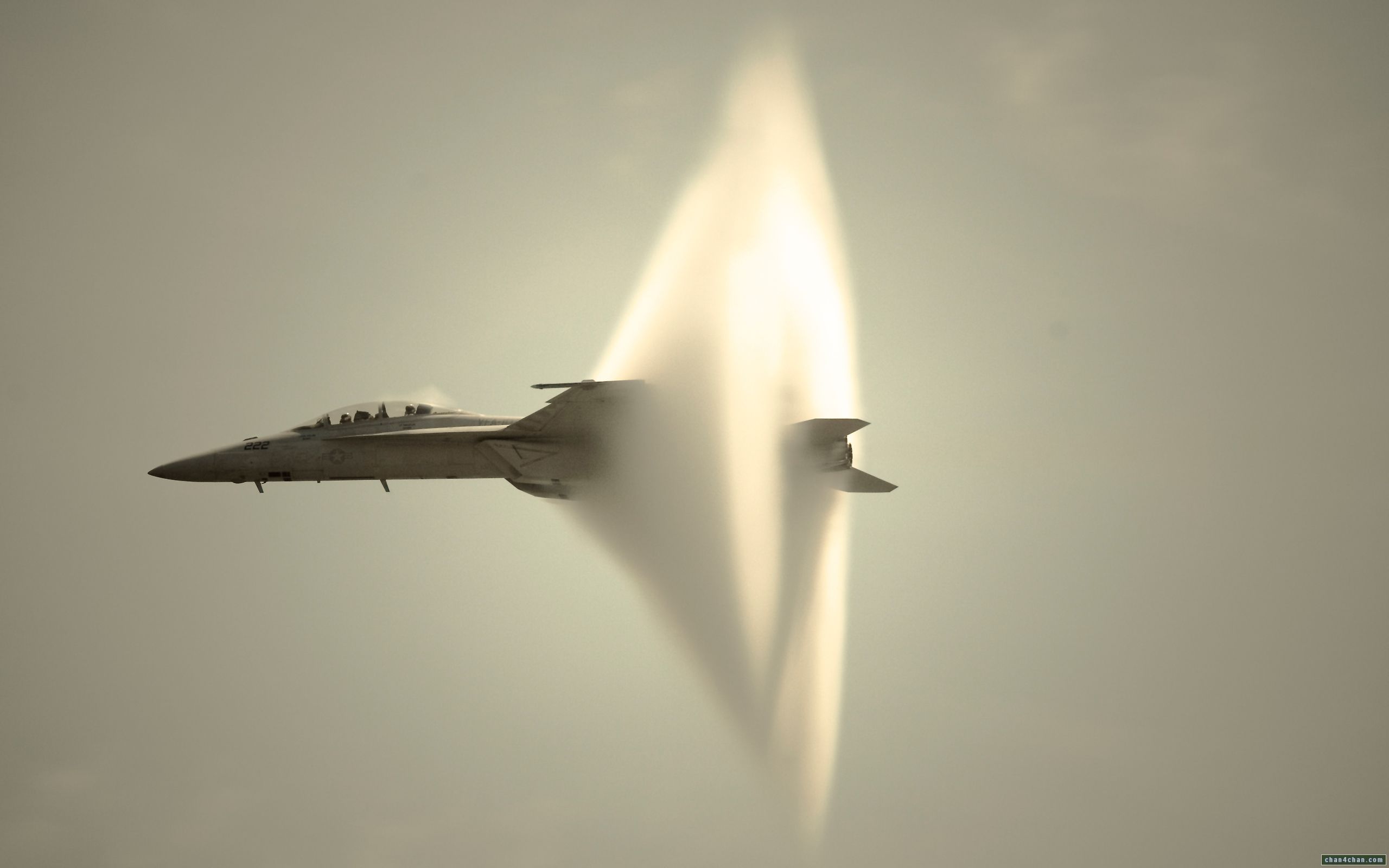 Jet breaking through the sound barrier.